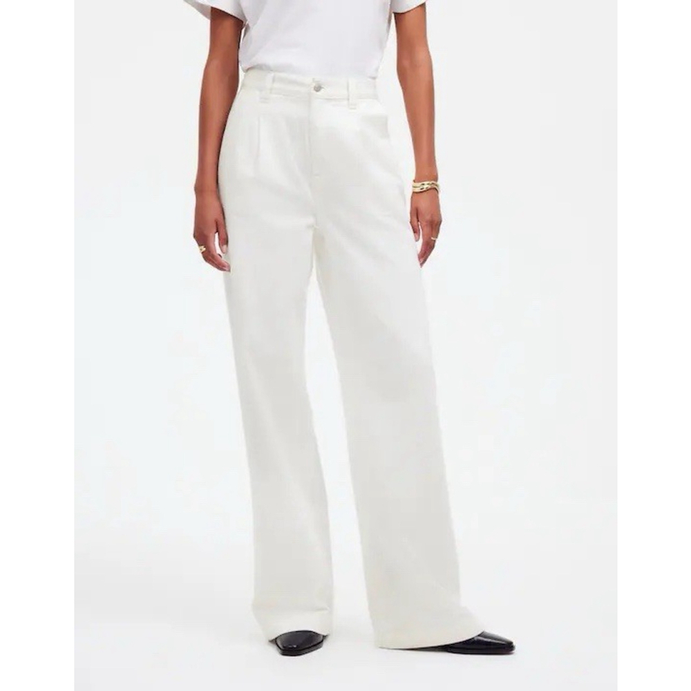 NWT Madewell The Harlow Wide Leg Jean Airy Denim Edition Tile White Size 33